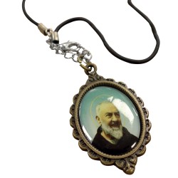 Medaillon mit Kordel Padre Pio